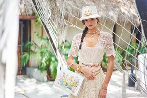 Vintage 60s Cream Crochet Dress