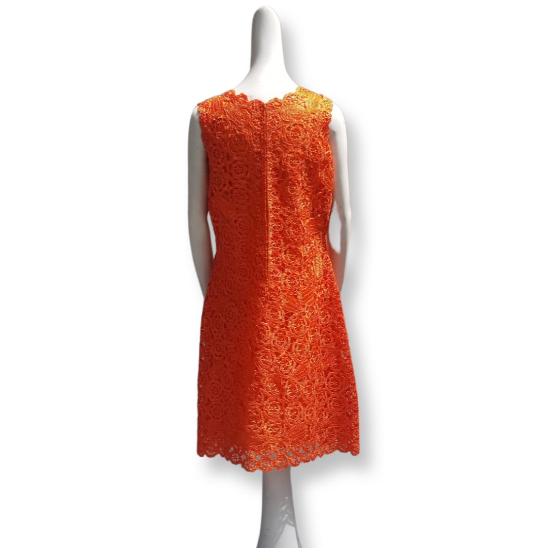 Vintage 50s Orange Raffia Dress and Coat Set